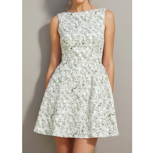 Hill House Dresses & Skirts - Hill House White and Sage Floral Mini Dress